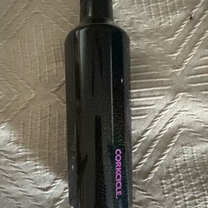 Corkcicle Glitter Black Bottle with Purple Logo